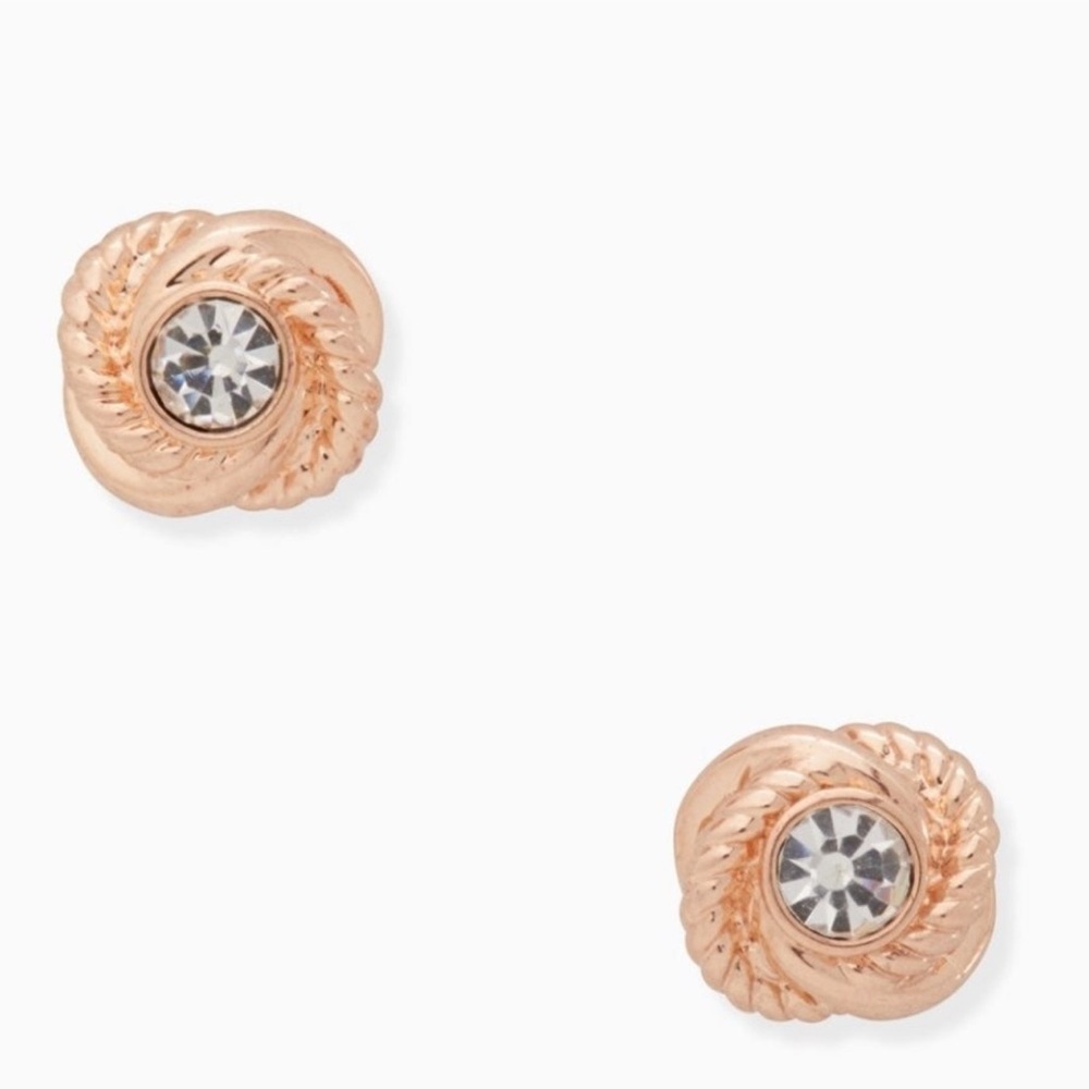 Kate Spade Infinity and Beyond Rose Gold Stud Earrings NWT - Picture 2 of 5